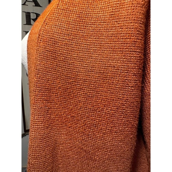 Cyrus Open Front Extra Long Pockets Cardigan Rust Brown Classic Knit medium - Picture 12 of 15